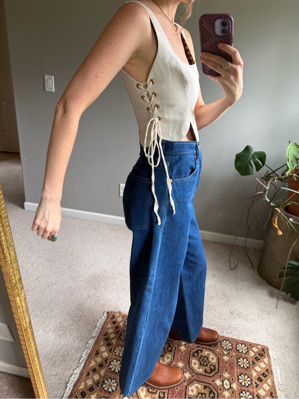 Handmade (by me!) reversible corset style top! - Picture 5 of 12